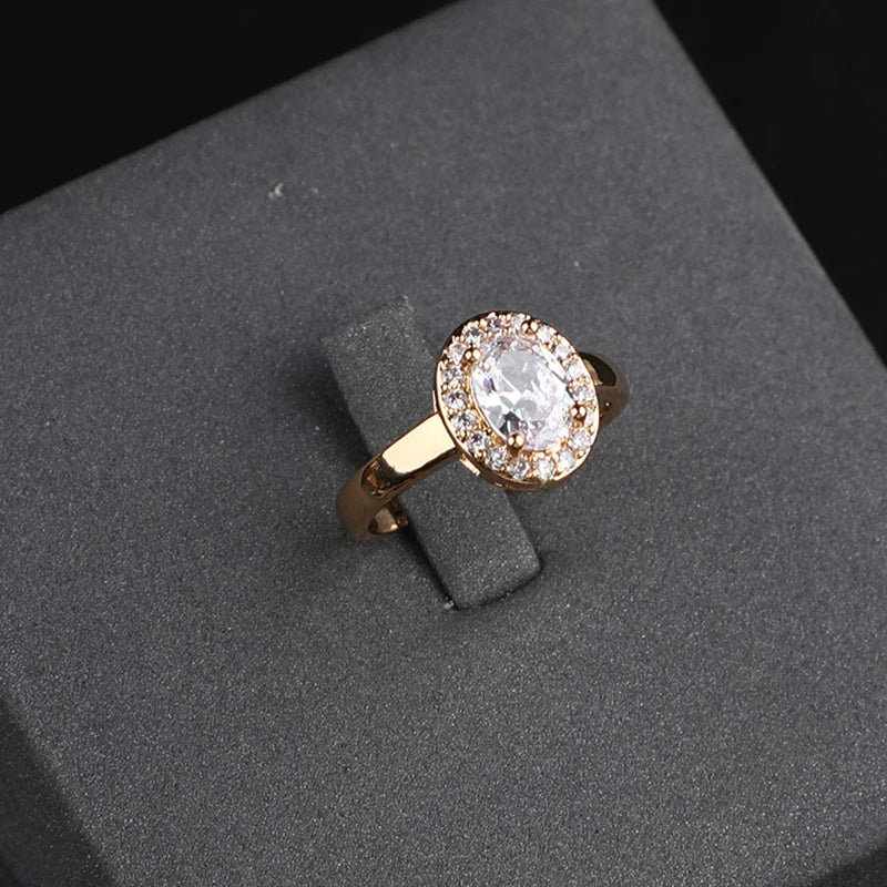 Classic Zircon Jewelry Set for Women – Necklace, Earrings, Ring & Bracelet