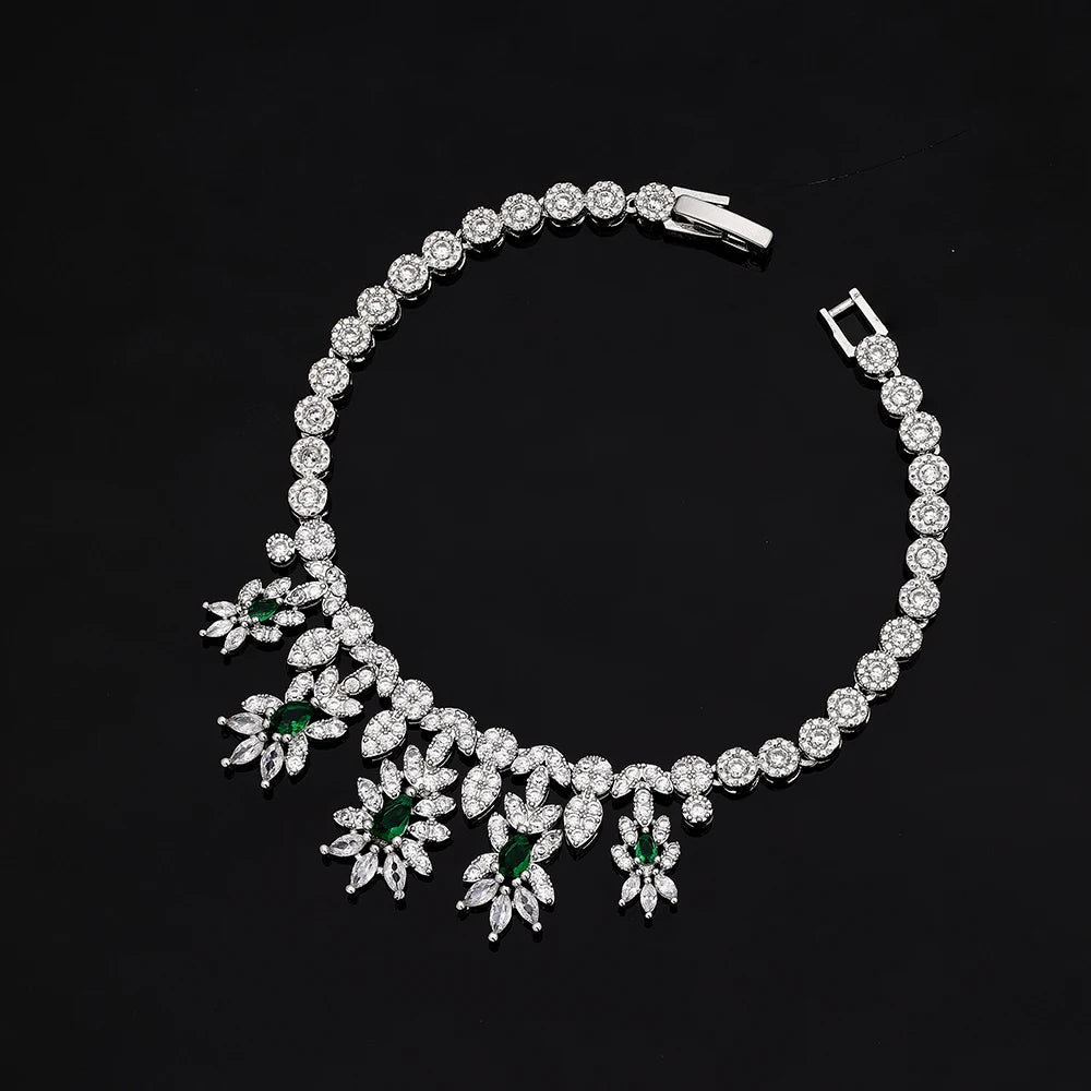 Jewelry Set for Women Sparking Wedding Necklace Jewelry Bridal Set
