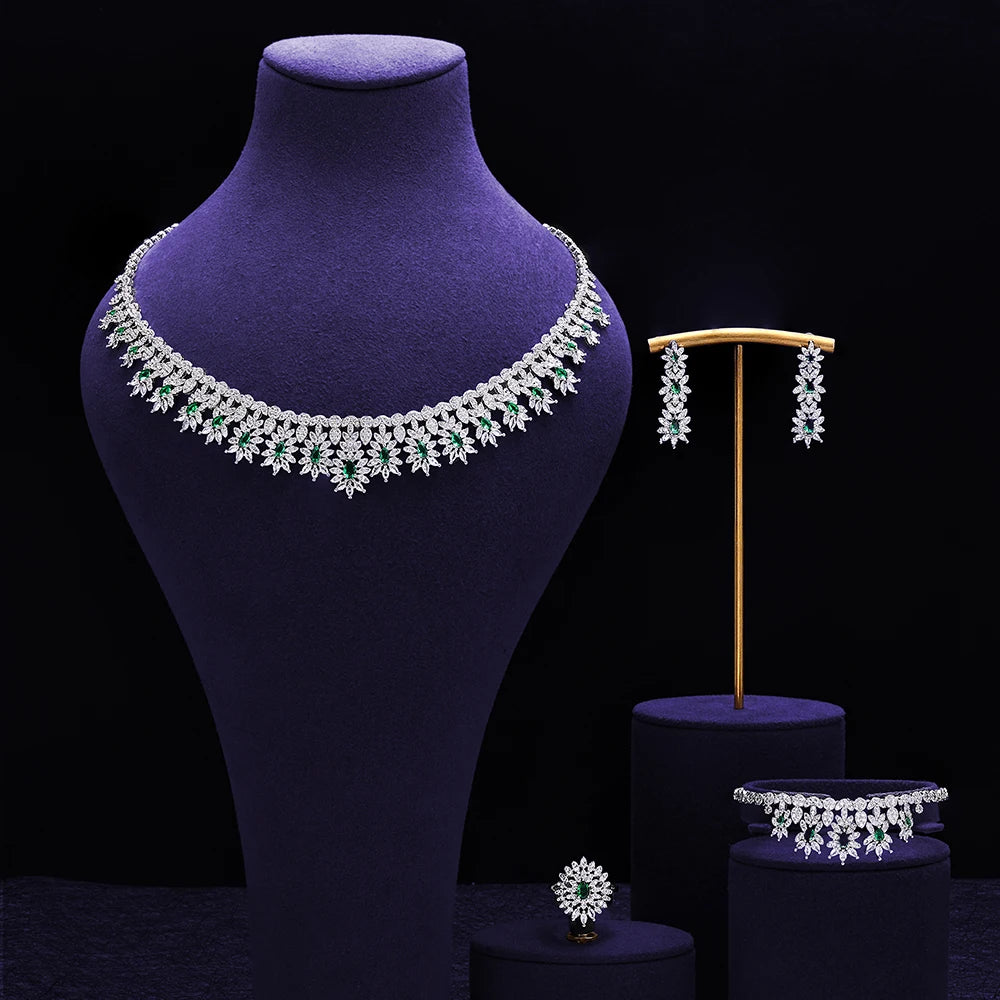 Jewelry Set for Women Sparking Wedding Necklace Jewelry Bridal Set