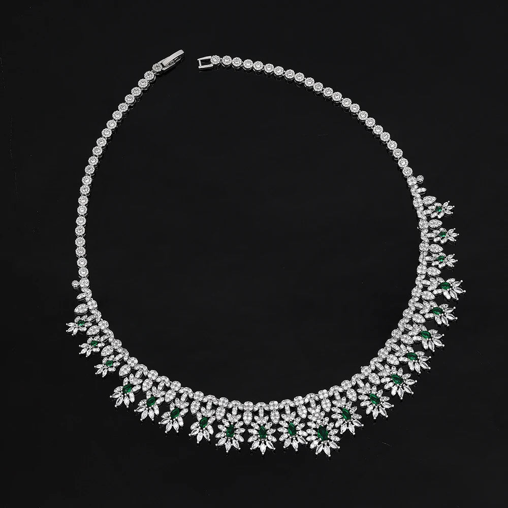Jewelry Set for Women Sparking Wedding Necklace Jewelry Bridal Set