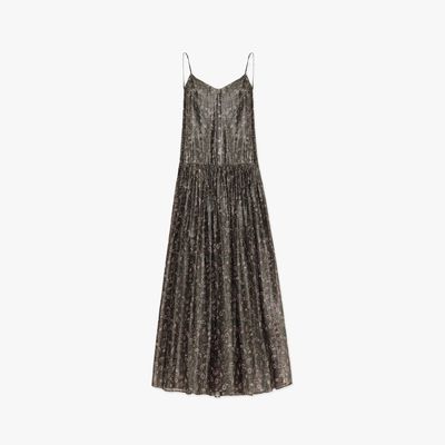 "Floating Lights" Retro Paisley Print Silk Holiday Sling Dress