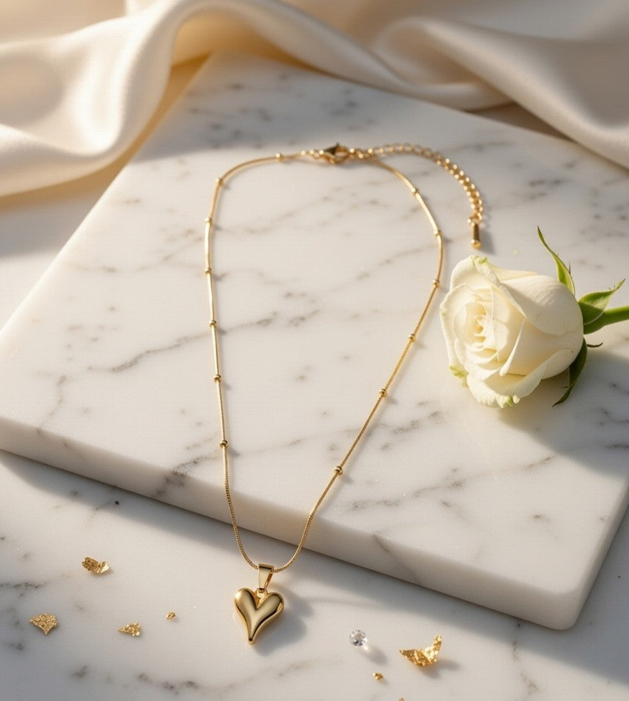 Elegant Gold Heart Pendant Necklace for Women