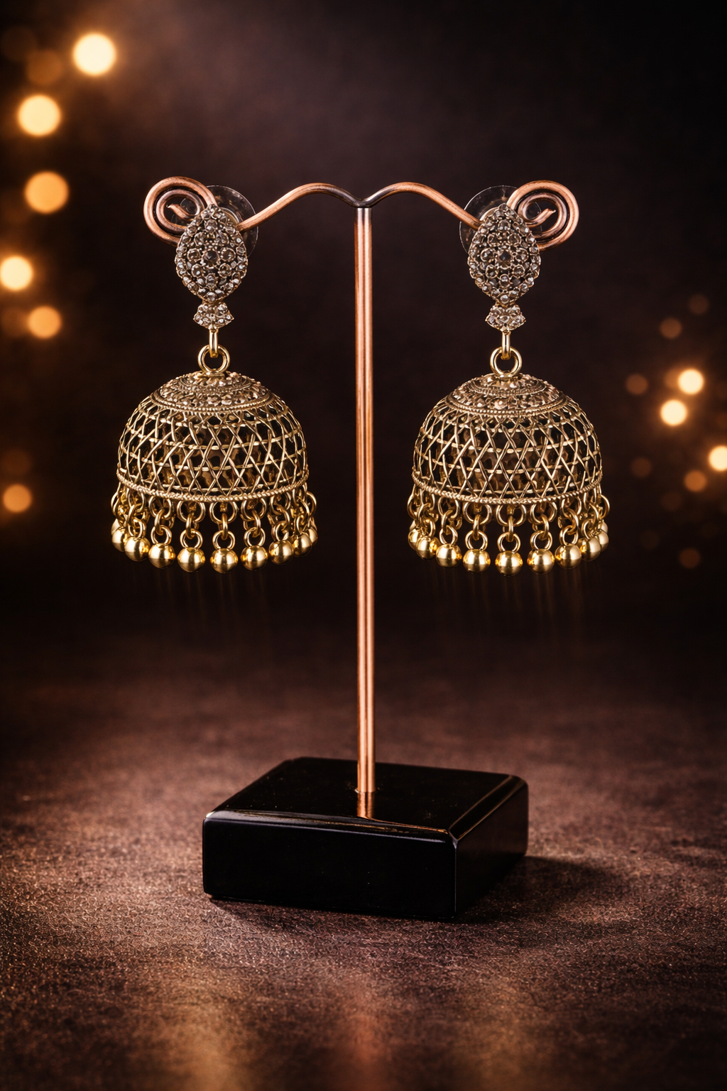 Traditional Kundan Style Dome Earrings