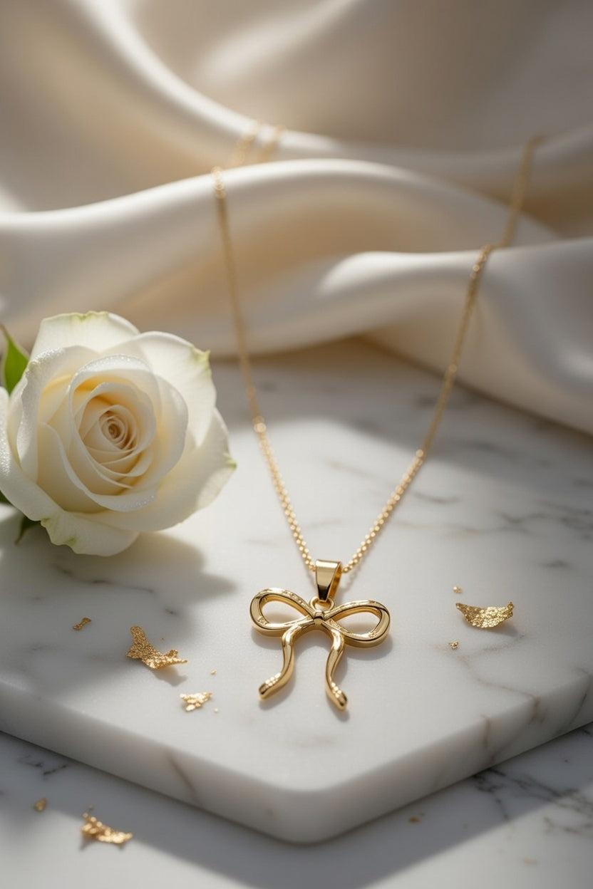 Bow Pendant Necklace for Women - Love, affection, and Romantic Commitment