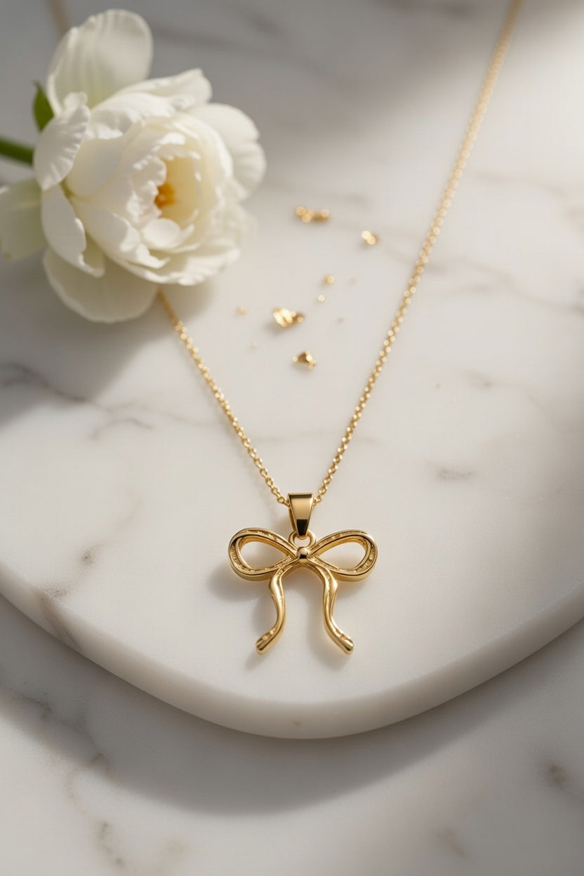 Bow Pendant Necklace for Women - Love, affection, and Romantic Commitment