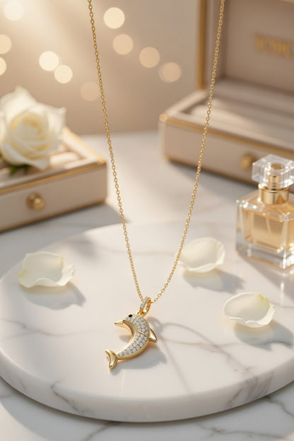 Elegant Dolphin Pendant – A Symbol of Freedom & Grace