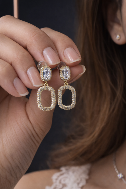 Elegant Crystal Drop Earrings for Women – Premium Artificial Diamond Earrings