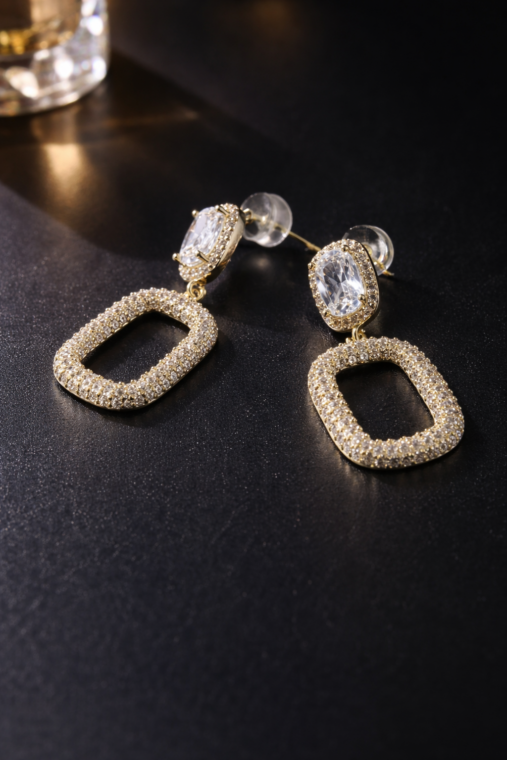Elegant Crystal Drop Earrings for Women – Premium Artificial Diamond Earrings