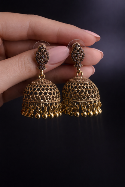 Traditional Kundan Style Dome Earrings