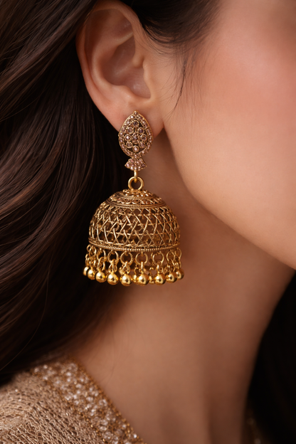 Traditional Kundan Style Dome Earrings