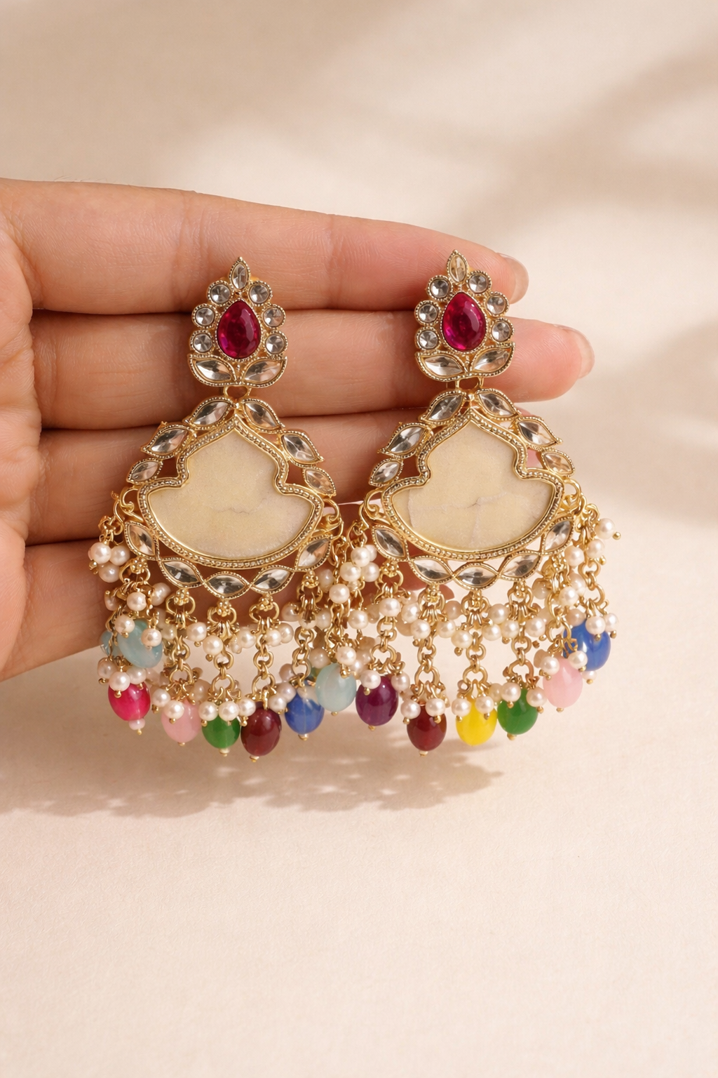 Multicolor Chandbali Earrings for Women
