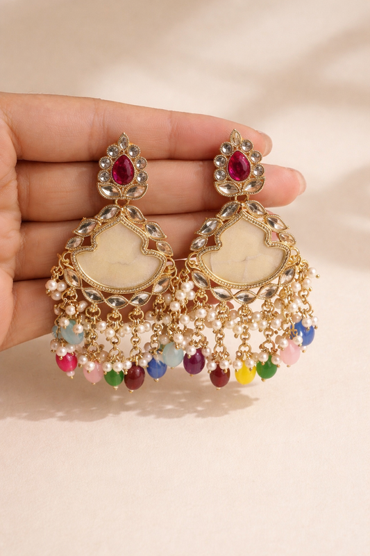 Multicolor Chandbali Earrings for Women