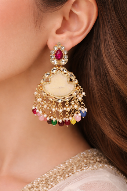 Multicolor Chandbali Earrings for Women