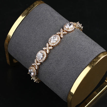 Classic Zircon Jewelry Set for Women – Necklace, Earrings, Ring & Bracelet