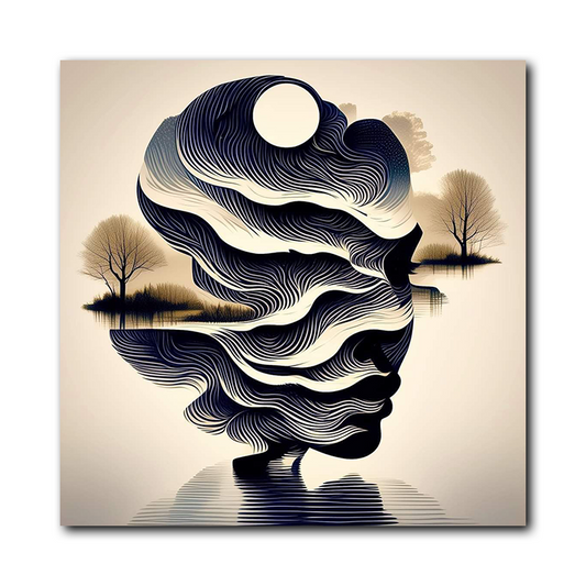 Modern Abstract Face Wall Painting | Wall Decor for Living Room Bedroom Office | Frameless A3 Poster