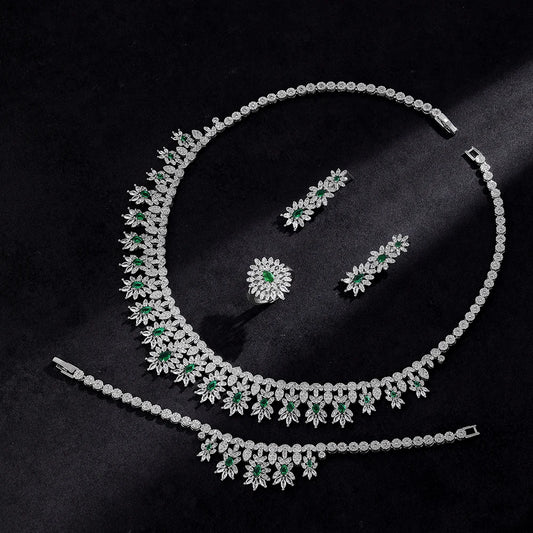 Jewelry Set for Women Sparking Wedding Necklace Jewelry Bridal Set