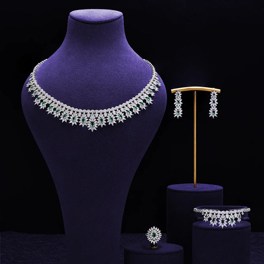 Jewelry Set for Women Sparking Wedding Necklace Jewelry Bridal Set