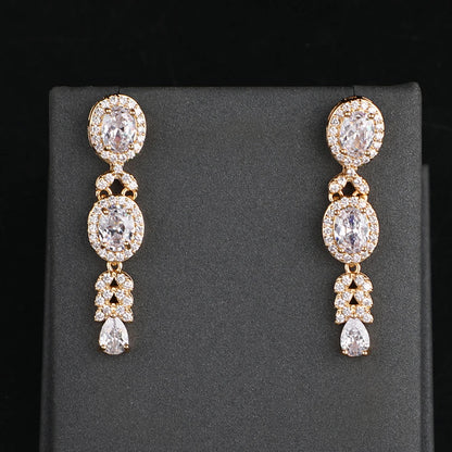 Classic Zircon Jewelry Set for Women – Necklace, Earrings, Ring & Bracelet