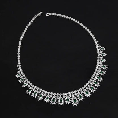 Jewelry Set for Women Sparking Wedding Necklace Jewelry Bridal Set