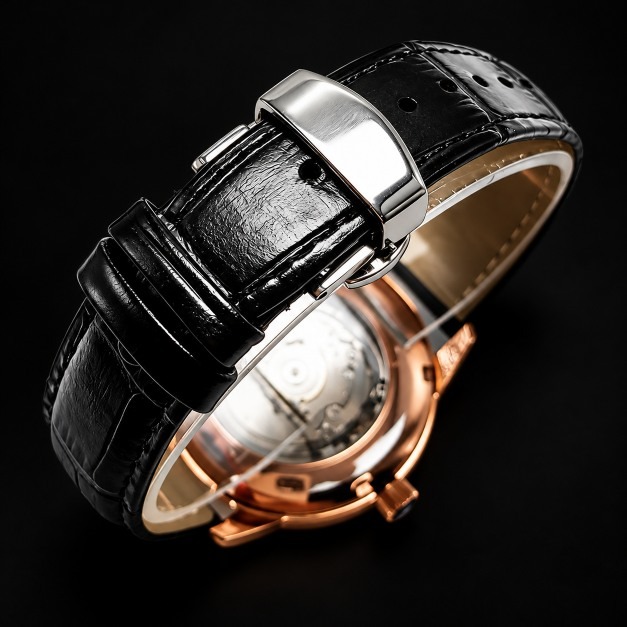 Luxury Rose Gold Mechanical Watch with Open-Heart Design - Image 7