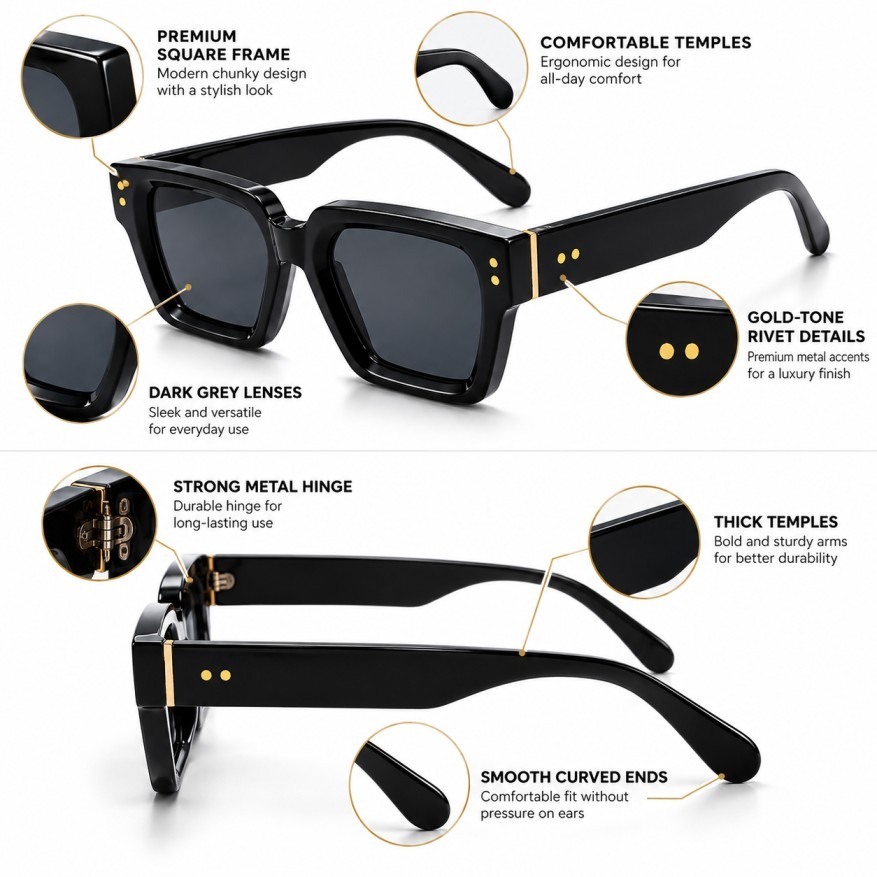 Premium Fashion Sunglasses – UV400 Protection, Modern Design - Image 11