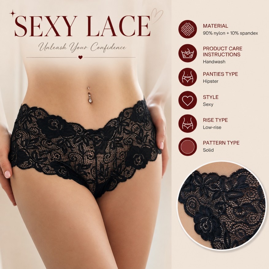 Women’s Lace Hipster Panties – Soft, Comfortable & Stylish - Image 5