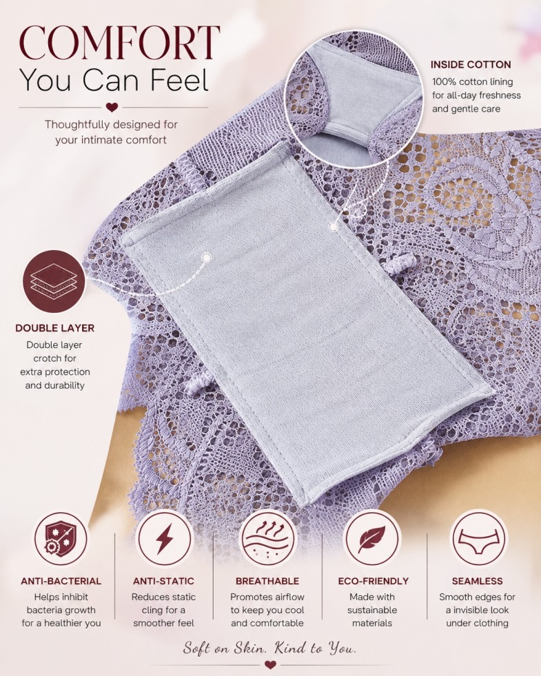 Women’s Lace Hipster Panties – Soft, Comfortable & Stylish - Image 4
