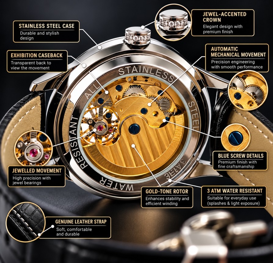 Diamond Elite - Men’s Luxury Mechanical Watch - Image 5